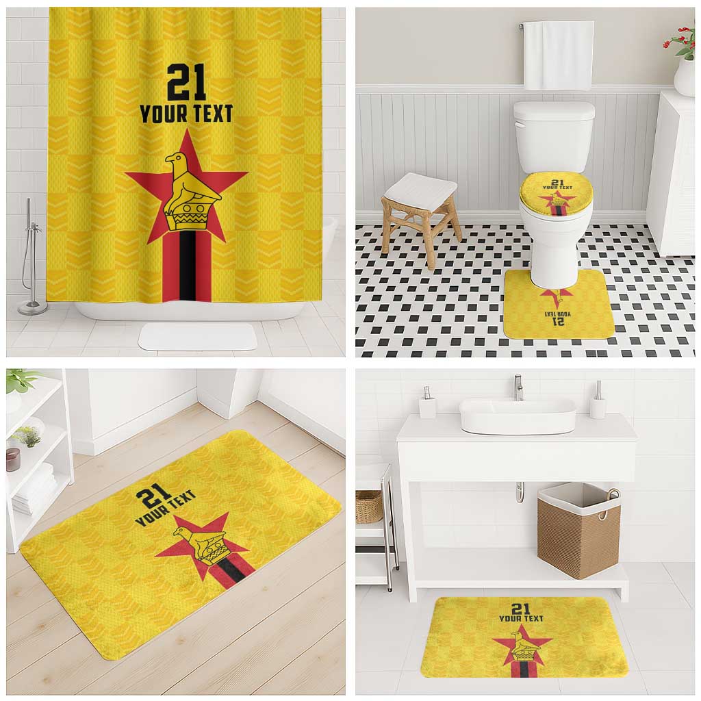 Zimbabwe Football Custom Bathroom Set The Warriors with Zimbabwe Bird - Wonder Print Shop