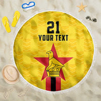 Zimbabwe Football Custom Beach Blanket The Warriors with Zimbabwe Bird - Wonder Print Shop