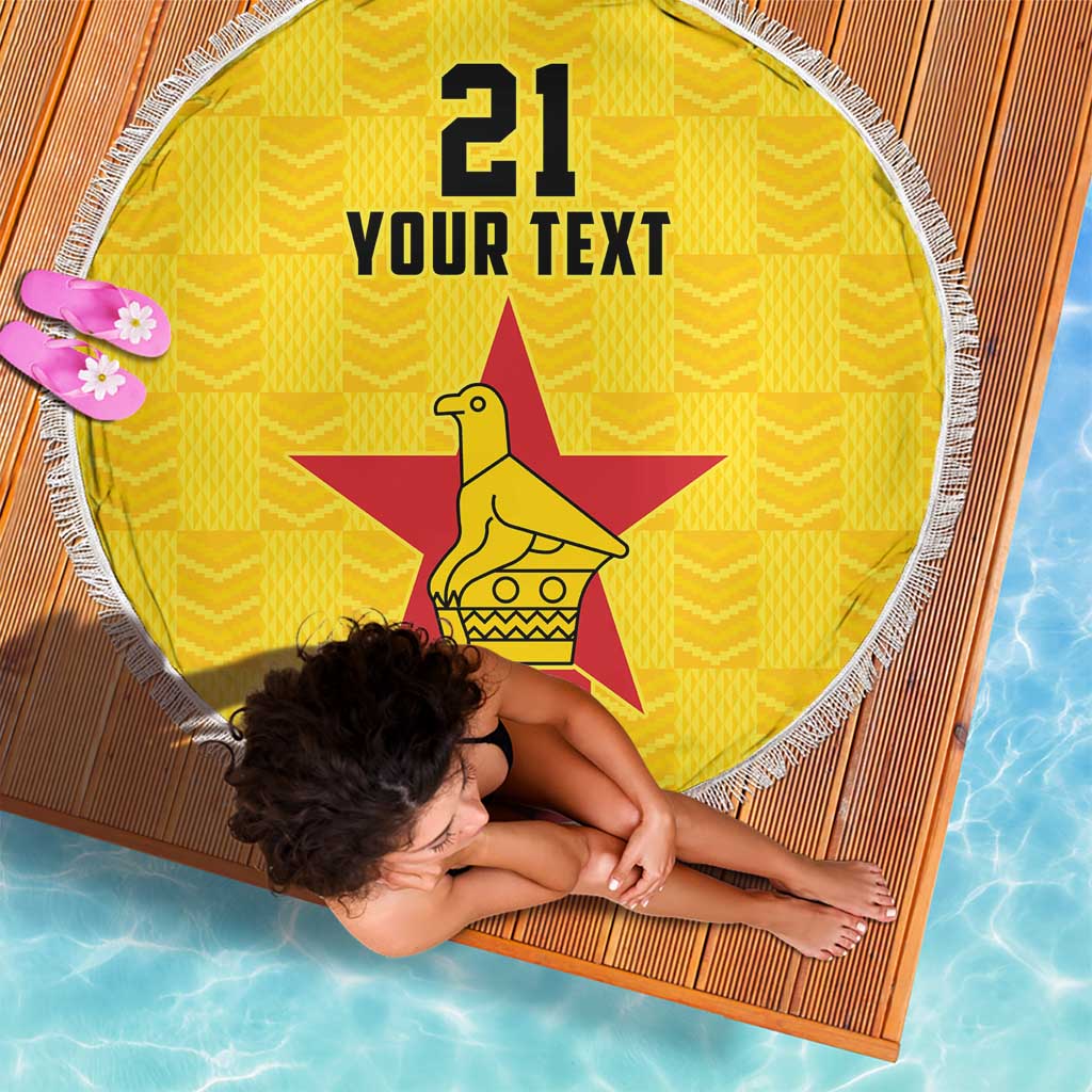 Zimbabwe Football Custom Beach Blanket The Warriors with Zimbabwe Bird - Wonder Print Shop