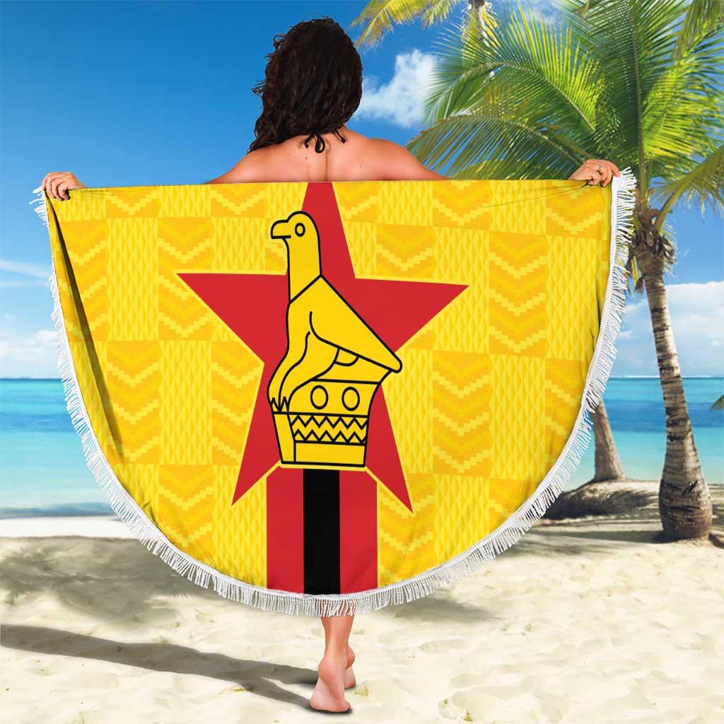 Zimbabwe Football Custom Beach Blanket The Warriors with Zimbabwe Bird - Wonder Print Shop