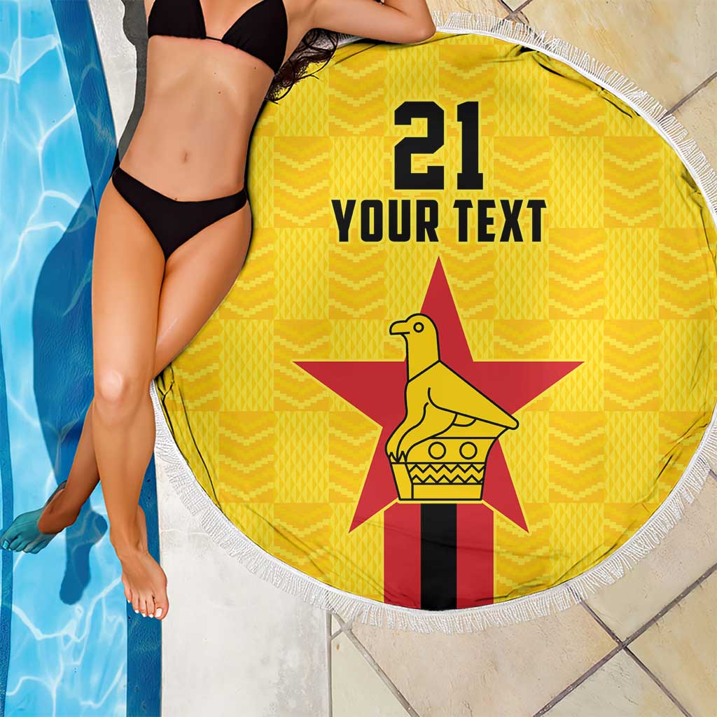 Zimbabwe Football Custom Beach Blanket The Warriors with Zimbabwe Bird - Wonder Print Shop
