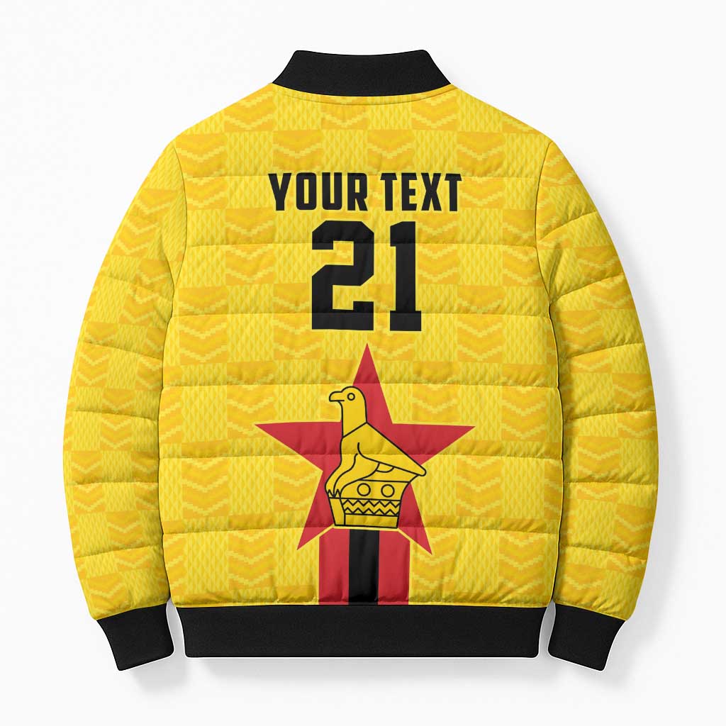 Zimbabwe Football Custom Bomber Puffer Jacket The Warriors with Zimbabwe Bird - Wonder Print Shop