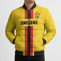 Zimbabwe Football Custom Bomber Puffer Jacket The Warriors with Zimbabwe Bird - Wonder Print Shop