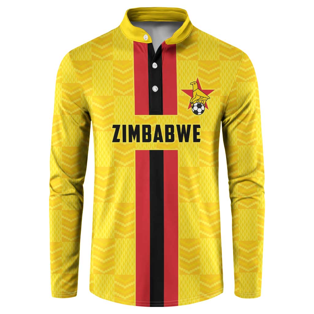 Zimbabwe Football Custom Button Sweatshirt The Warriors with Zimbabwe Bird - Wonder Print Shop