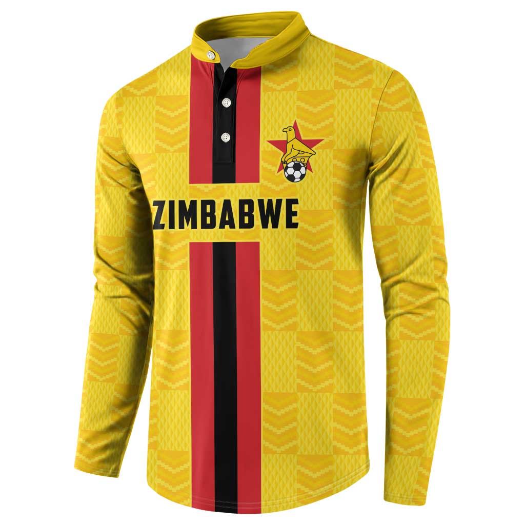 Zimbabwe Football Custom Button Sweatshirt The Warriors with Zimbabwe Bird - Wonder Print Shop