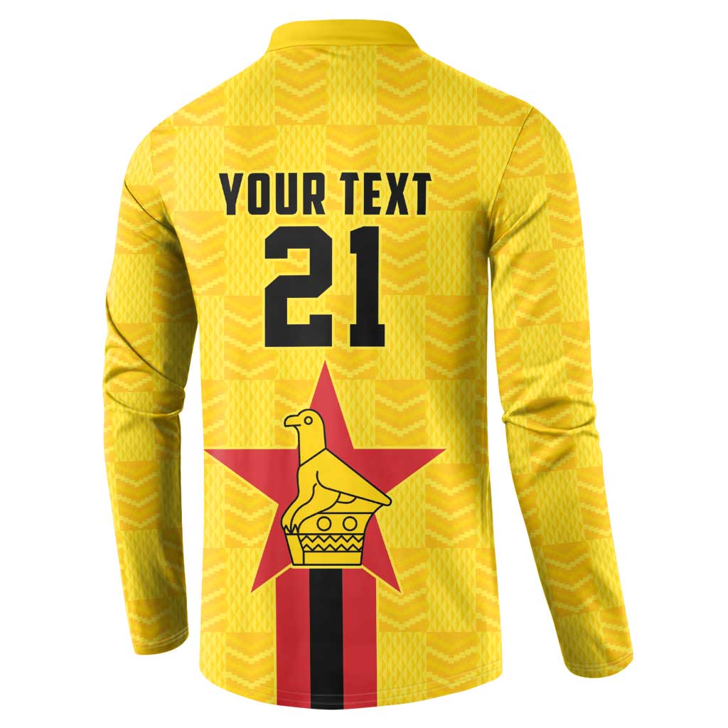 Zimbabwe Football Custom Button Sweatshirt The Warriors with Zimbabwe Bird - Wonder Print Shop