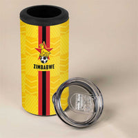 Zimbabwe Football Custom 4 in 1 Can Cooler Tumbler The Warriors with Zimbabwe Bird - Wonder Print Shop