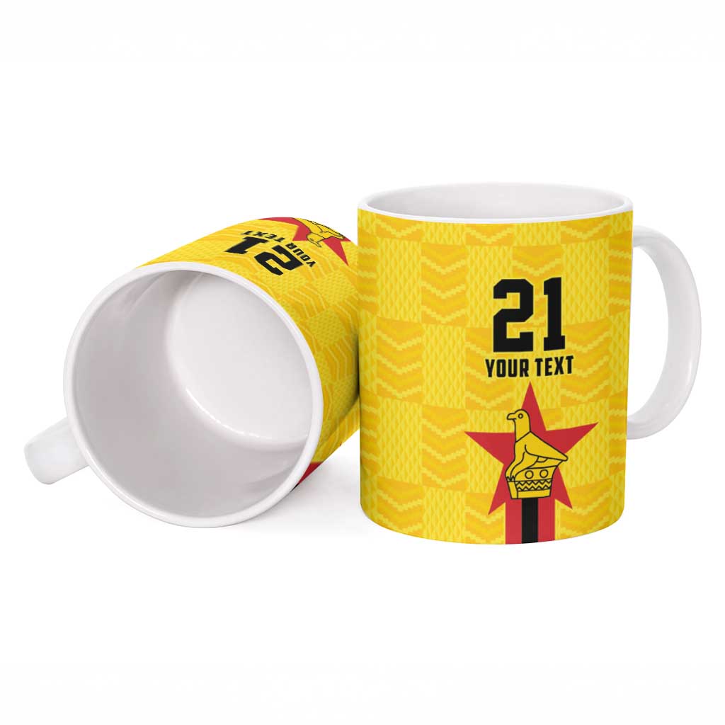 Zimbabwe Football Custom Ceramic Mug The Warriors with Zimbabwe Bird - Wonder Print Shop