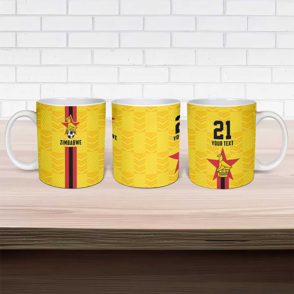 Zimbabwe Football Custom Ceramic Mug The Warriors with Zimbabwe Bird - Wonder Print Shop