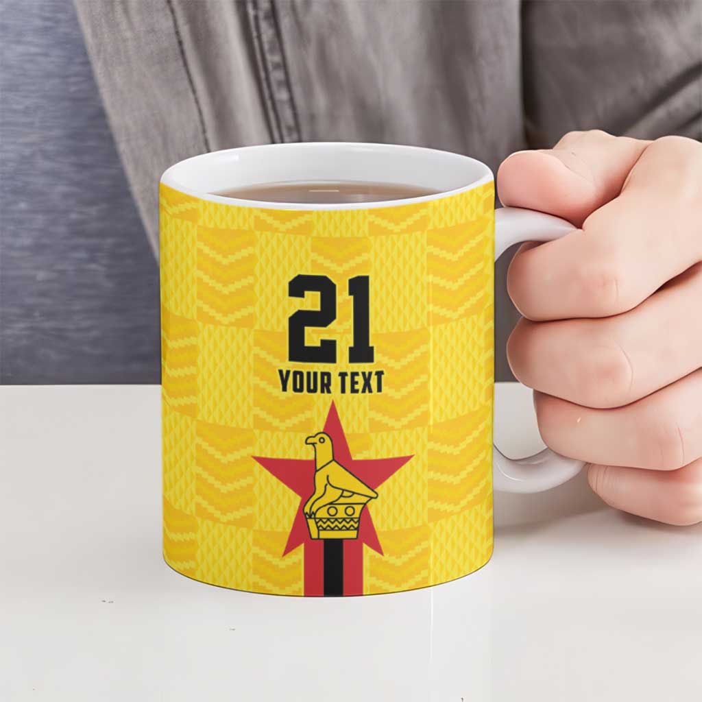 Zimbabwe Football Custom Ceramic Mug The Warriors with Zimbabwe Bird - Wonder Print Shop