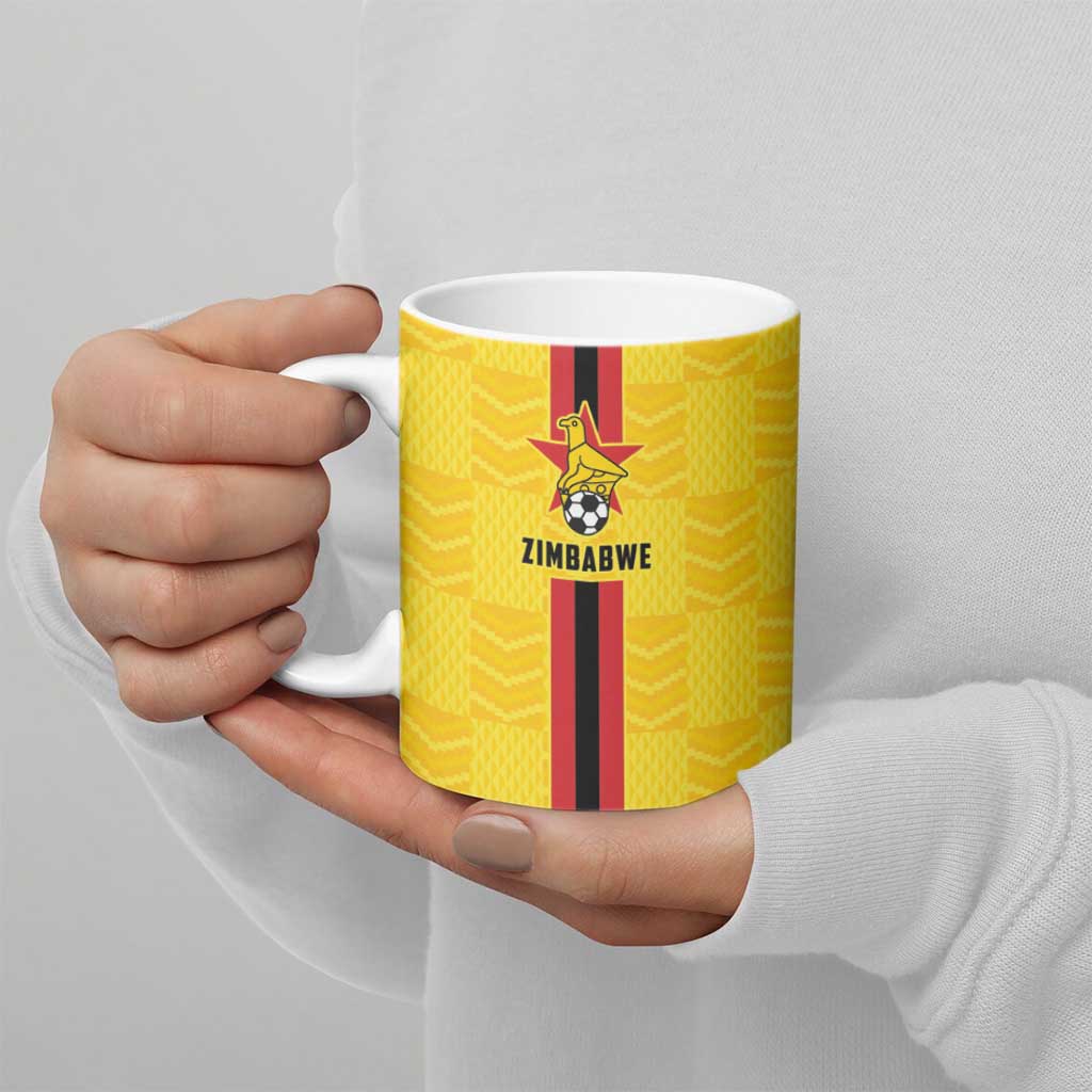 Zimbabwe Football Custom Ceramic Mug The Warriors with Zimbabwe Bird - Wonder Print Shop