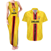 Zimbabwe Football Custom Couples Matching Tank Maxi Dress and Hawaiian Shirt The Warriors with Zimbabwe Bird - Wonder Print Shop