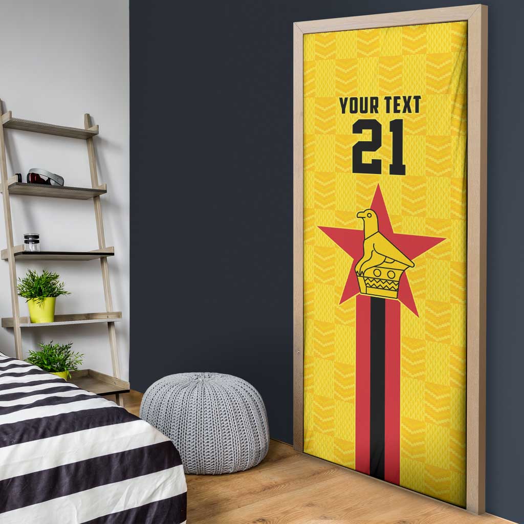 Zimbabwe Football Custom Door Cover The Warriors with Zimbabwe Bird - Wonder Print Shop