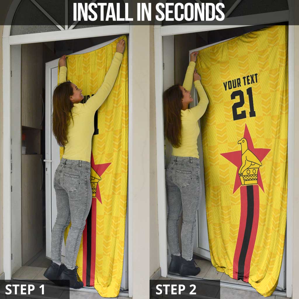 Zimbabwe Football Custom Door Cover The Warriors with Zimbabwe Bird - Wonder Print Shop