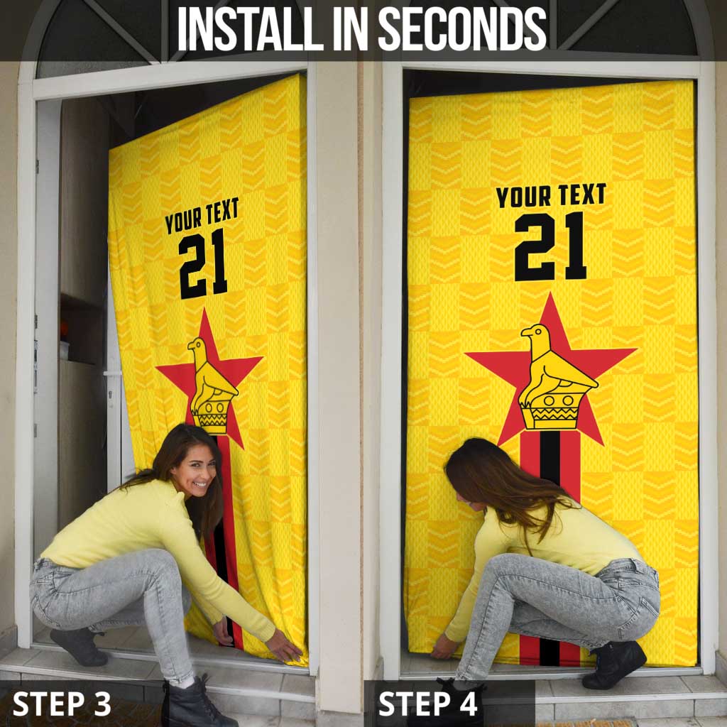 Zimbabwe Football Custom Door Cover The Warriors with Zimbabwe Bird - Wonder Print Shop
