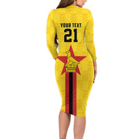 Zimbabwe Football Custom Family Matching Long Sleeve Bodycon Dress and Hawaiian Shirt The Warriors with Zimbabwe Bird - Wonder Print Shop