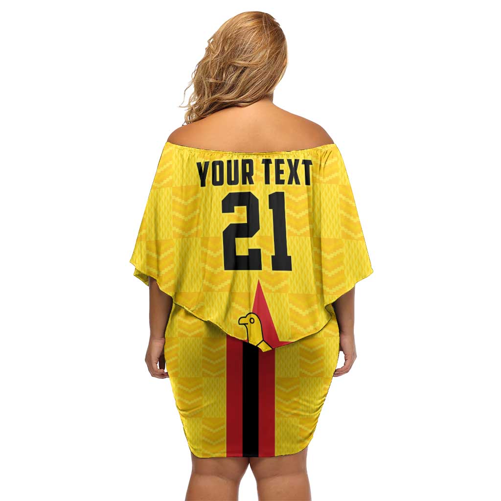 Zimbabwe Football Custom Family Matching Off Shoulder Short Dress and Hawaiian Shirt The Warriors with Zimbabwe Bird - Wonder Print Shop