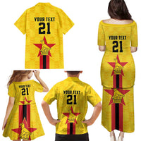 Zimbabwe Football Custom Family Matching Puletasi and Hawaiian Shirt The Warriors with Zimbabwe Bird - Wonder Print Shop