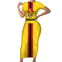 Zimbabwe Football Custom Family Matching Short Sleeve Bodycon Dress and Hawaiian Shirt The Warriors with Zimbabwe Bird - Wonder Print Shop