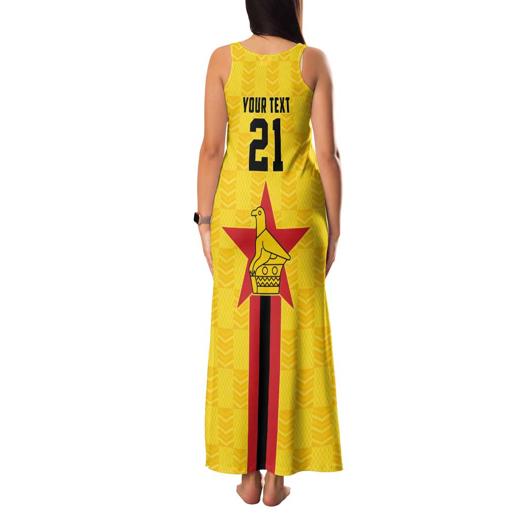 Zimbabwe Football Custom Family Matching Tank Maxi Dress and Hawaiian Shirt The Warriors with Zimbabwe Bird - Wonder Print Shop