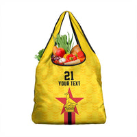 Zimbabwe Football Custom Grocery Bag The Warriors with Zimbabwe Bird - Wonder Print Shop