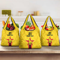 Zimbabwe Football Custom Grocery Bag The Warriors with Zimbabwe Bird - Wonder Print Shop