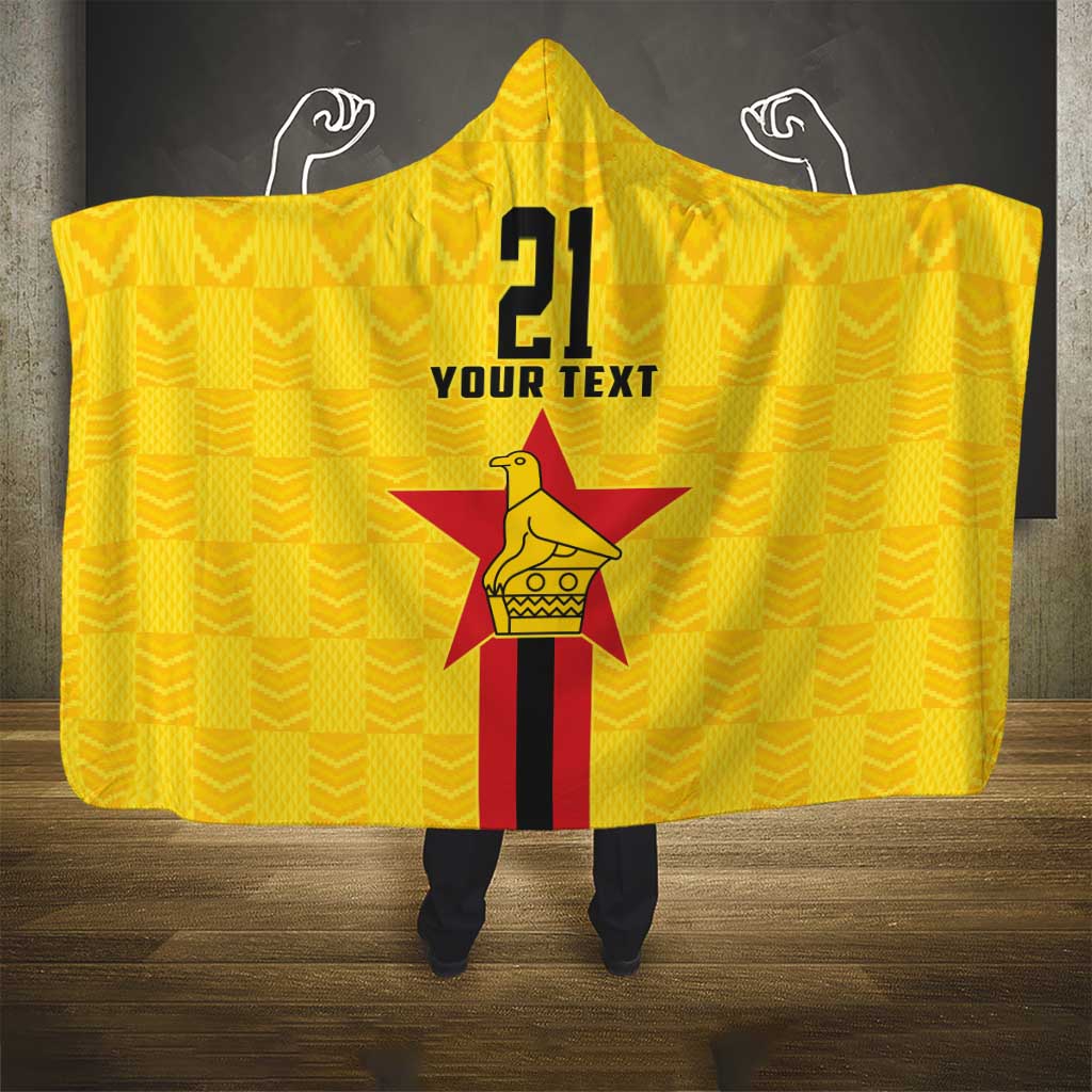 Zimbabwe Football Custom Hooded Blanket The Warriors with Zimbabwe Bird - Wonder Print Shop