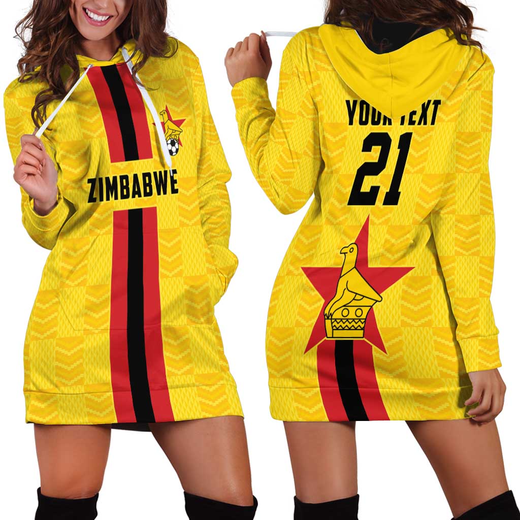 Zimbabwe Football Custom Hoodie Dress The Warriors with Zimbabwe Bird - Wonder Print Shop