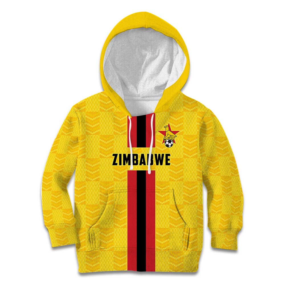 Zimbabwe Football Custom Kid Hoodie The Warriors with Zimbabwe Bird - Wonder Print Shop