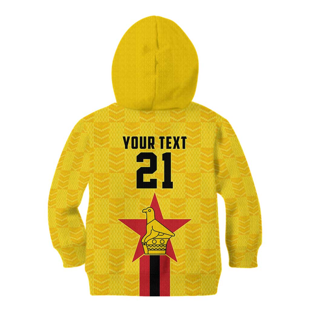 Zimbabwe Football Custom Kid Hoodie The Warriors with Zimbabwe Bird - Wonder Print Shop
