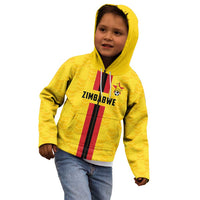 Zimbabwe Football Custom Kid Hoodie The Warriors with Zimbabwe Bird - Wonder Print Shop