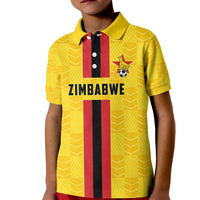 Zimbabwe Football Custom Kid Polo Shirt The Warriors with Zimbabwe Bird - Wonder Print Shop