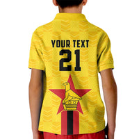 Zimbabwe Football Custom Kid Polo Shirt The Warriors with Zimbabwe Bird - Wonder Print Shop