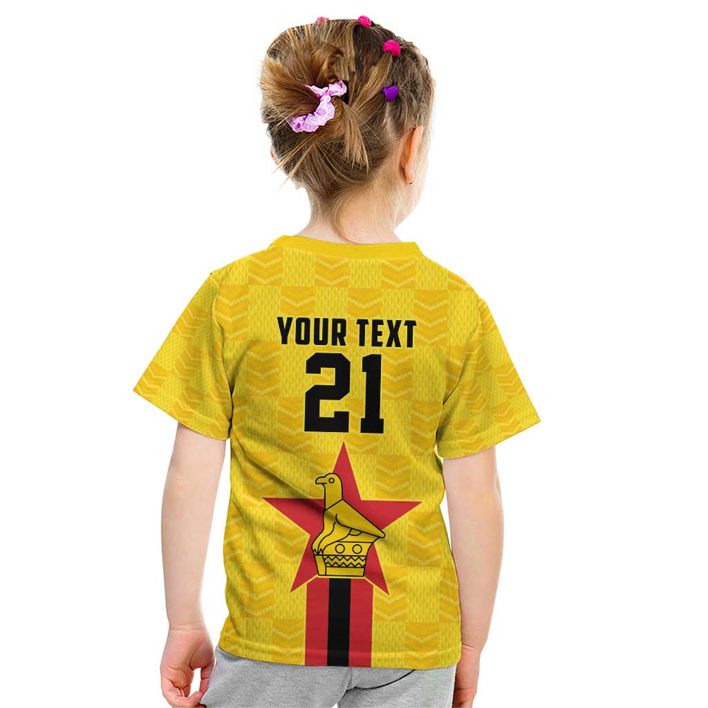 Zimbabwe Football Custom Kid T Shirt The Warriors with Zimbabwe Bird - Wonder Print Shop