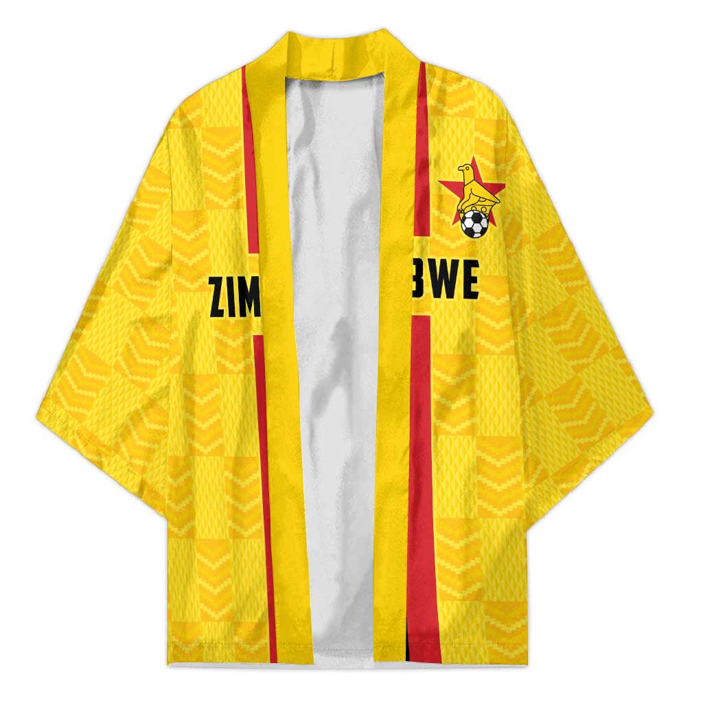 Zimbabwe Football Custom Kimono The Warriors with Zimbabwe Bird - Wonder Print Shop
