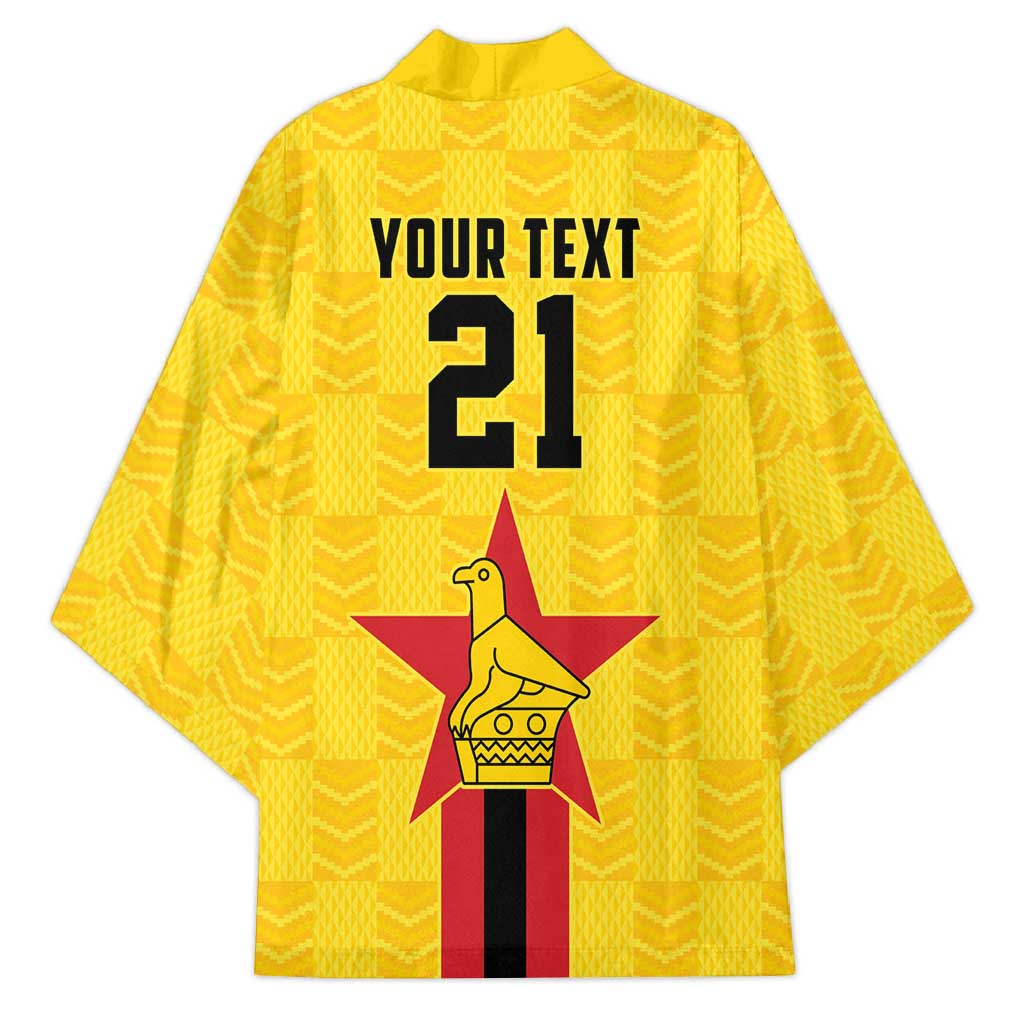 Zimbabwe Football Custom Kimono The Warriors with Zimbabwe Bird - Wonder Print Shop