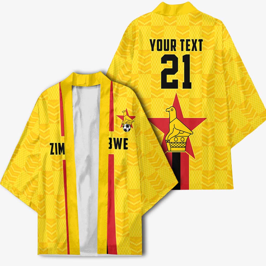 Zimbabwe Football Custom Kimono The Warriors with Zimbabwe Bird - Wonder Print Shop