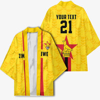 Zimbabwe Football Custom Kimono The Warriors with Zimbabwe Bird - Wonder Print Shop