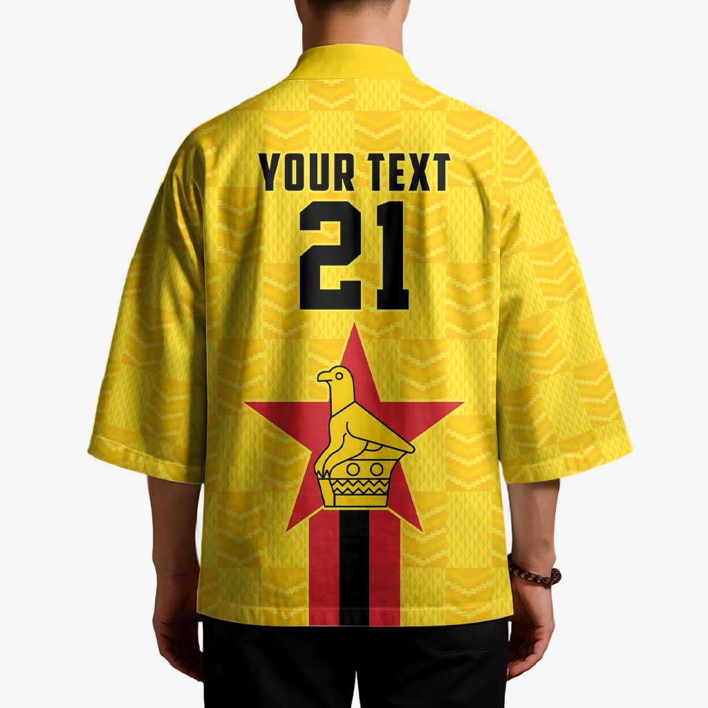Zimbabwe Football Custom Kimono The Warriors with Zimbabwe Bird - Wonder Print Shop