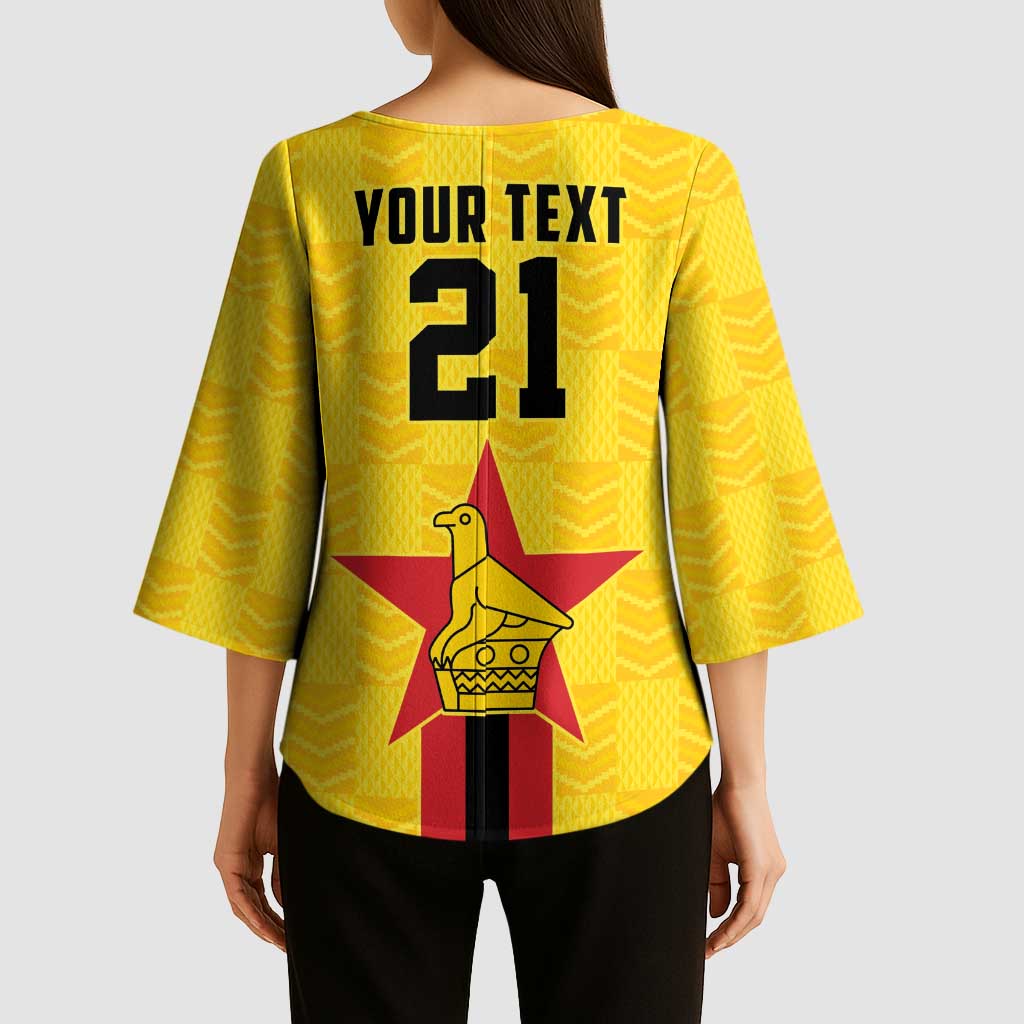 Zimbabwe Football Custom Kimono Sleeve Blouse The Warriors with Zimbabwe Bird - Wonder Print Shop