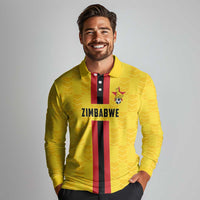 Zimbabwe Football Custom Long Sleeve Polo Shirt The Warriors with Zimbabwe Bird - Wonder Print Shop