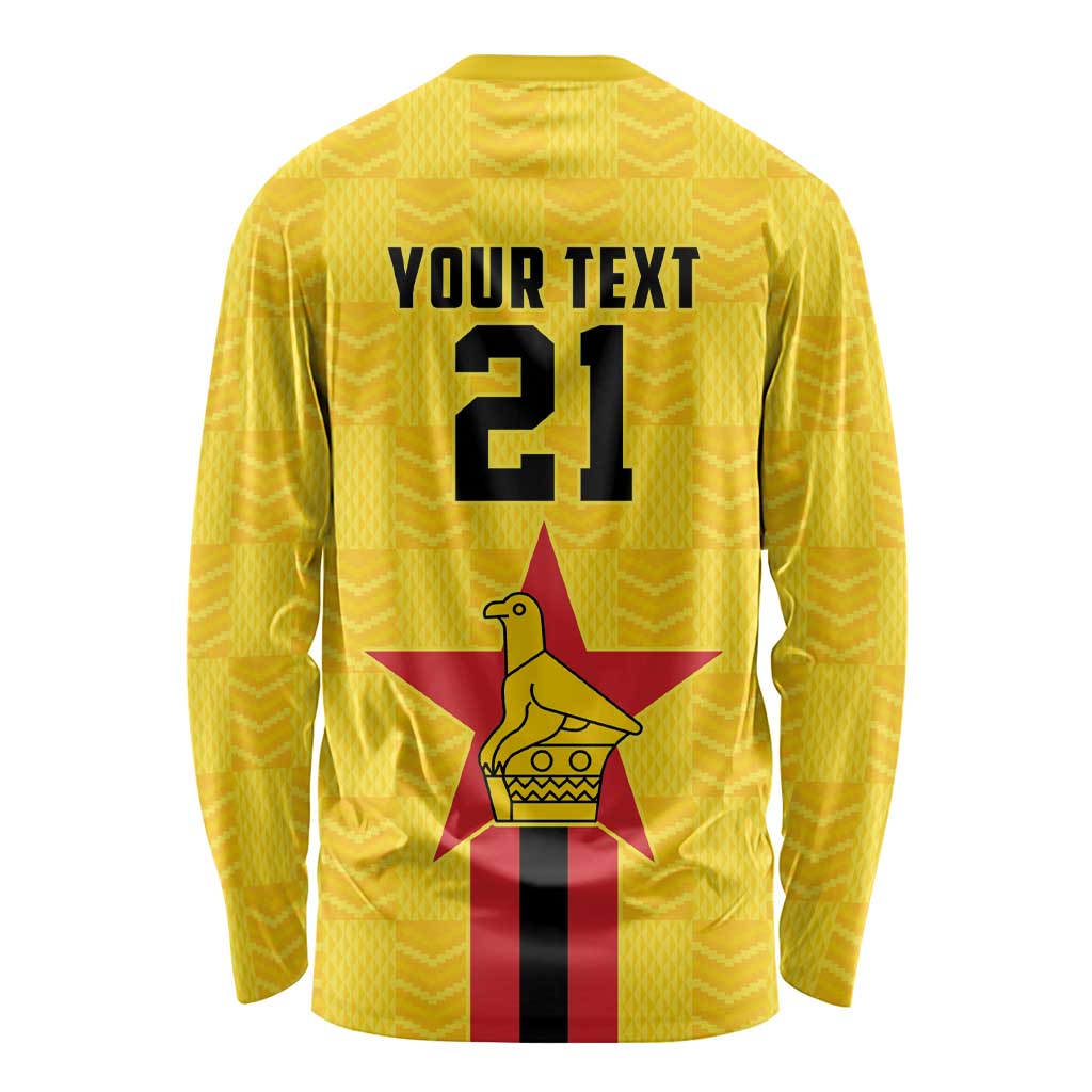 Zimbabwe Football Custom Long Sleeve Shirt The Warriors with Zimbabwe Bird - Wonder Print Shop