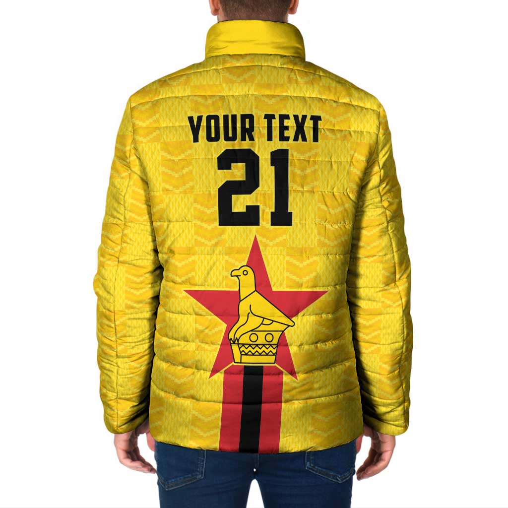 Zimbabwe Football Custom Padded Jacket The Warriors with Zimbabwe Bird - Wonder Print Shop