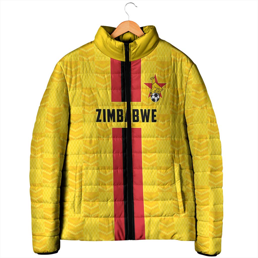 Zimbabwe Football Custom Padded Jacket The Warriors with Zimbabwe Bird - Wonder Print Shop