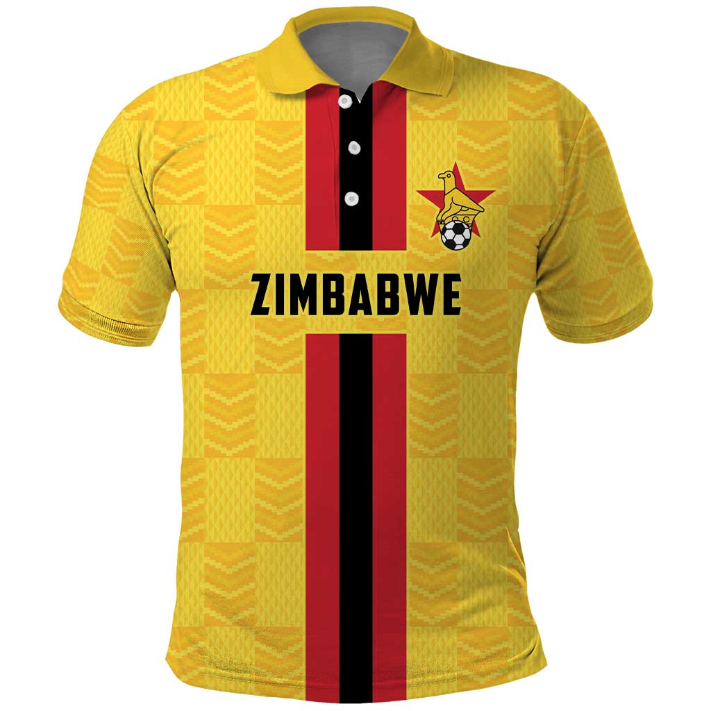 Zimbabwe Football Custom Polo Shirt The Warriors with Zimbabwe Bird - Wonder Print Shop