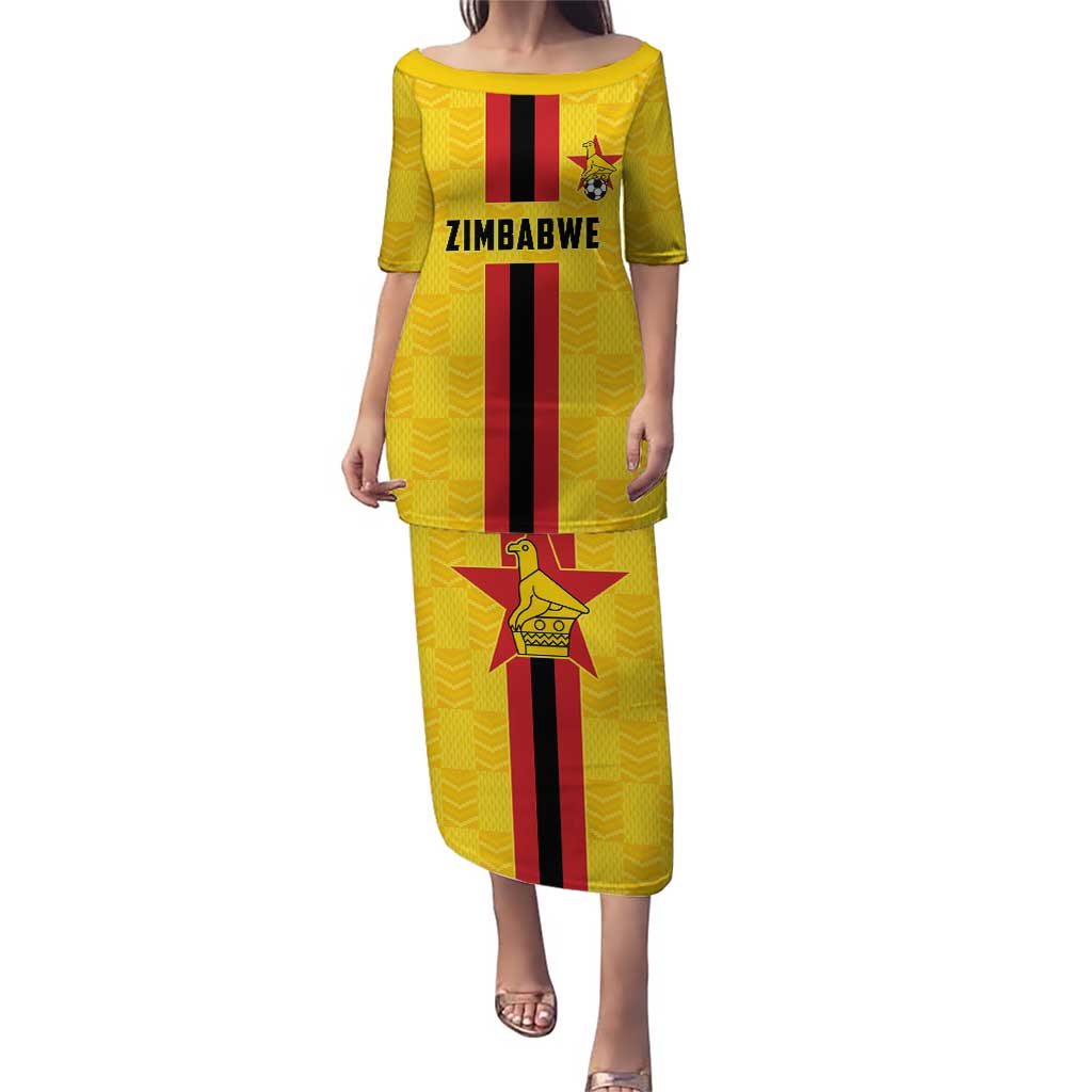 Zimbabwe Football Custom Puletasi The Warriors with Zimbabwe Bird - Wonder Print Shop