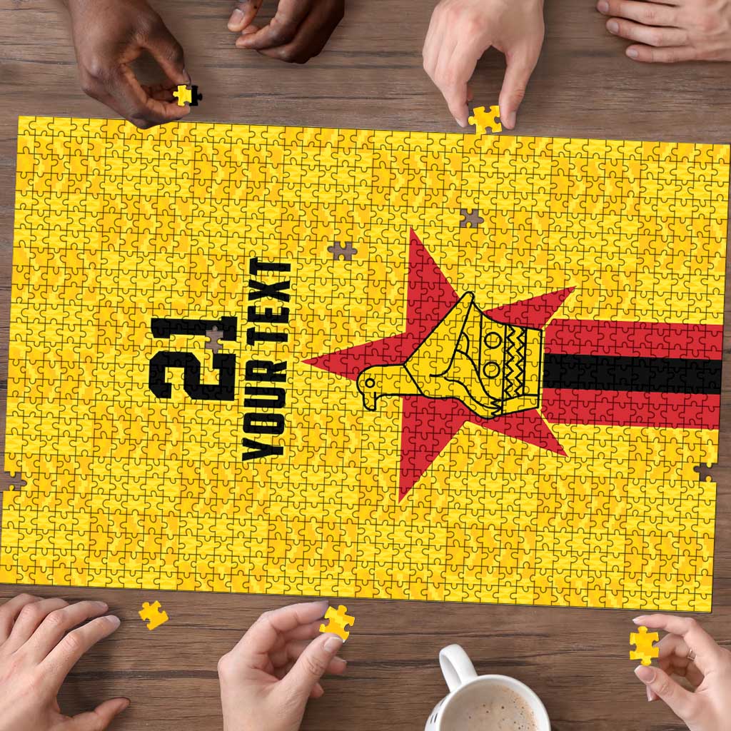Zimbabwe Football Custom Puzzle The Warriors with Zimbabwe Bird - Wonder Print Shop