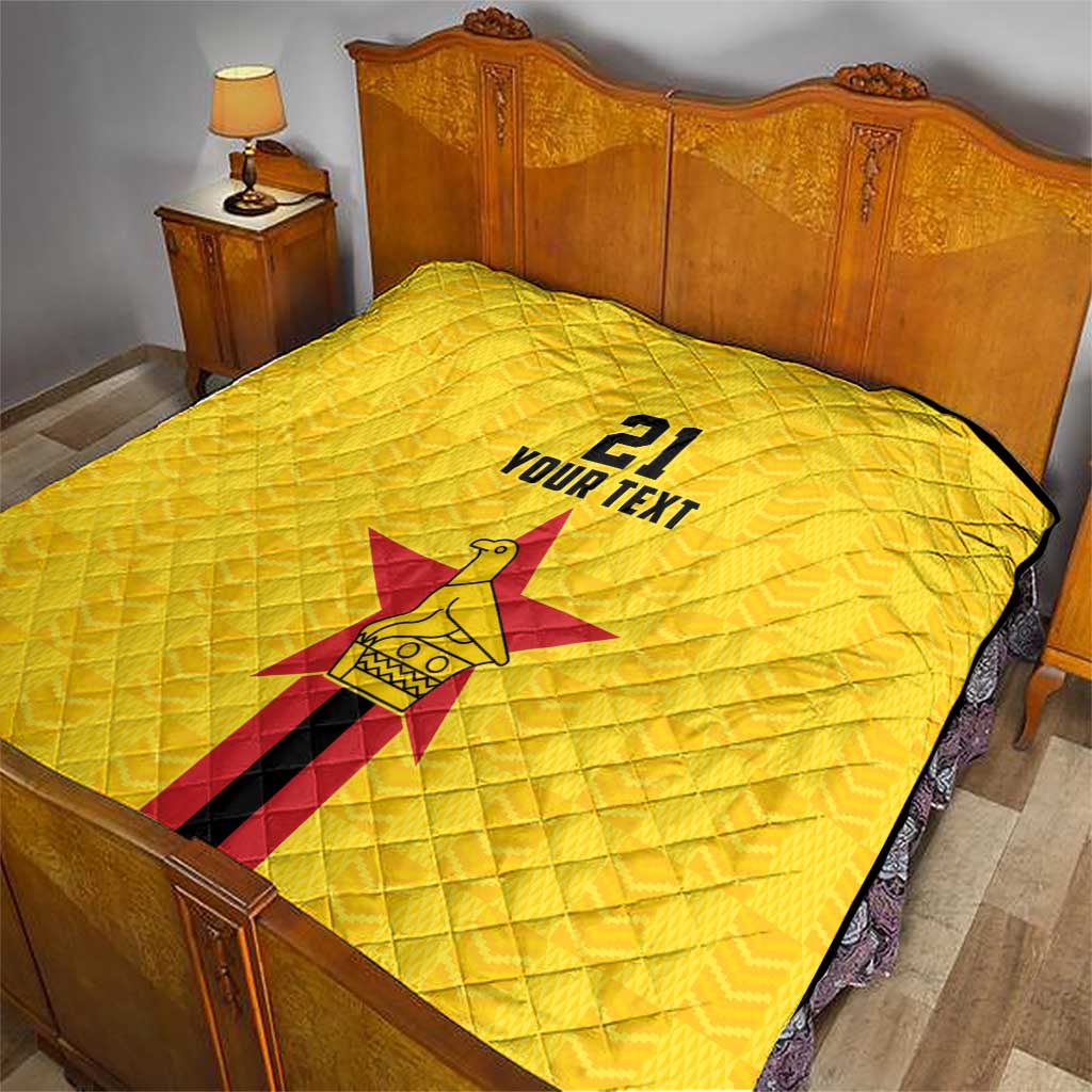 Zimbabwe Football Custom Quilt The Warriors with Zimbabwe Bird - Wonder Print Shop