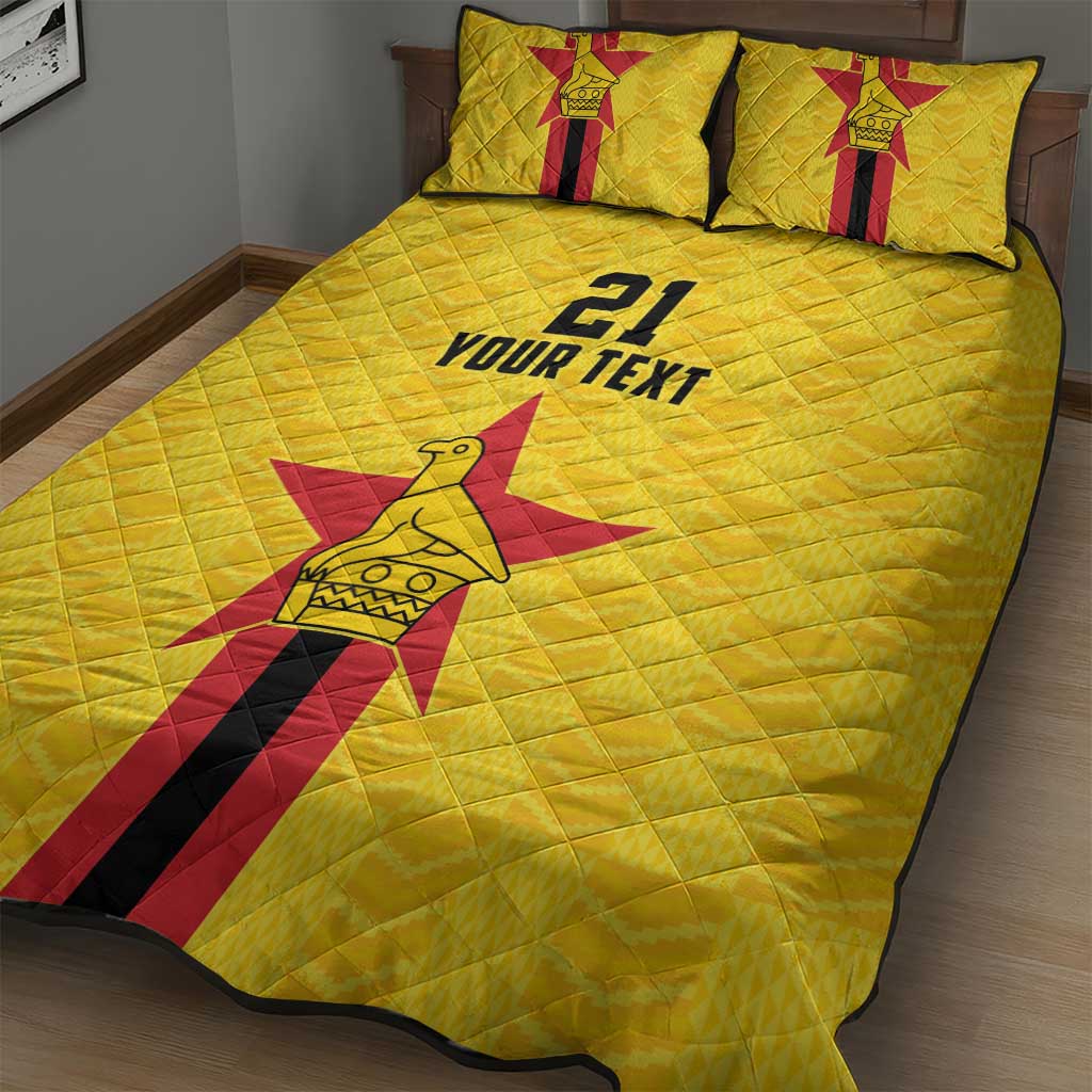 Zimbabwe Football Custom Quilt Bed Set The Warriors with Zimbabwe Bird - Wonder Print Shop