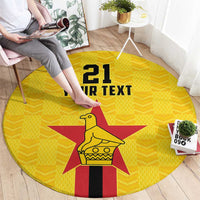 Zimbabwe Football Custom Round Carpet The Warriors with Zimbabwe Bird - Wonder Print Shop